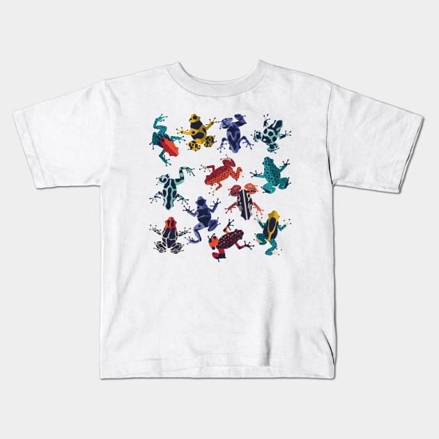 Quirky dart frogs dance // spot // brightly multicoloured poison amphibians Kids T-Shirt by SelmaCardoso